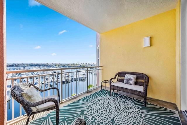 balcony with a water view