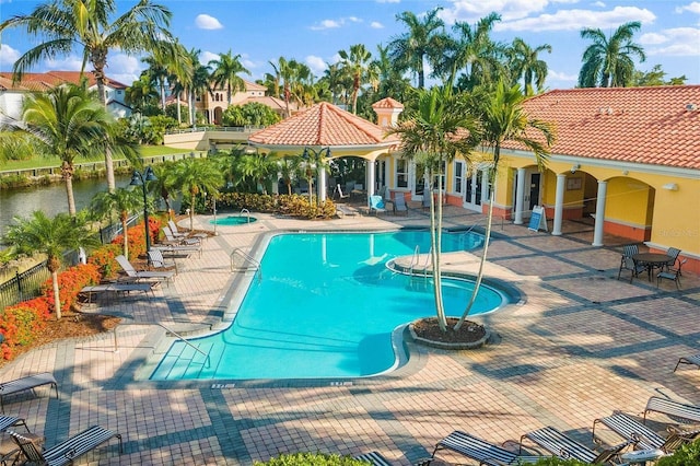 view of pool with a patio area