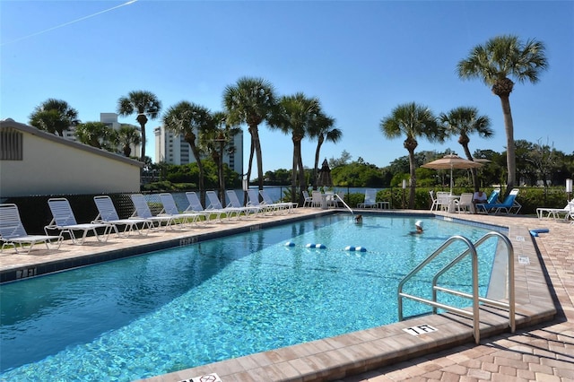 view of pool with a patio