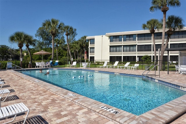 view of pool with a patio area