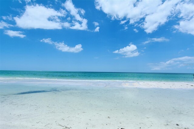 property view of water featuring a view of the beach