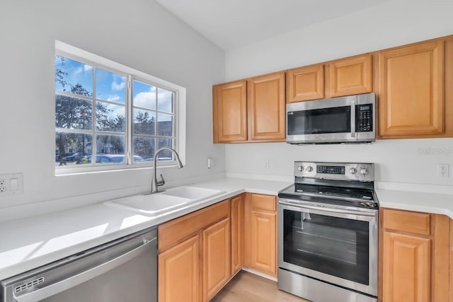 kitchen with sink and stainless steel appliances