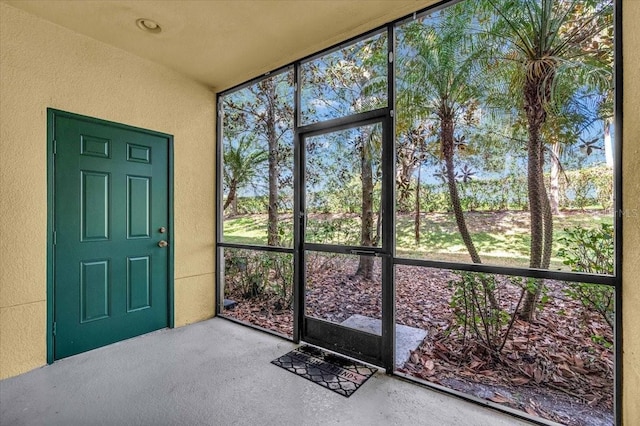 view of unfurnished sunroom