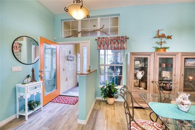 9351 Raes Creek Pl, Palmetto, FL 34221 - dining area with wood finished floors and baseboards
