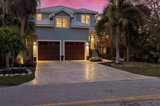 view of front facade with a garage