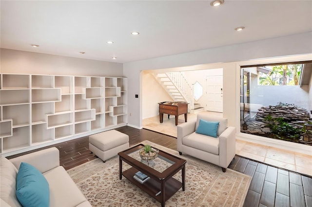 living room featuring hardwood / wood-style flooring