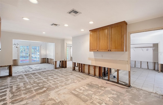 kitchen featuring french doors