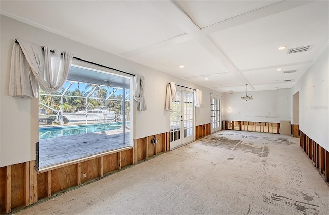 interior space featuring french doors