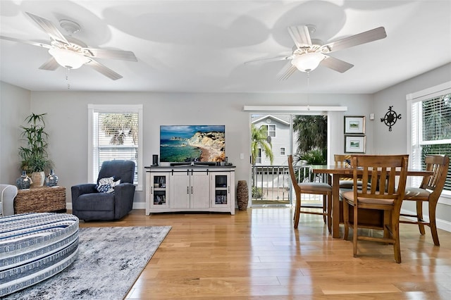 interior space with light hardwood / wood-style flooring