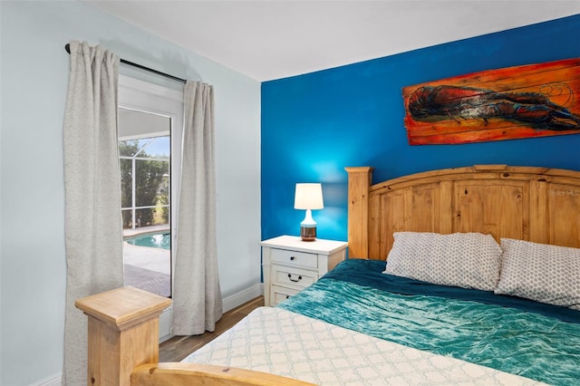 bedroom featuring light hardwood / wood-style flooring