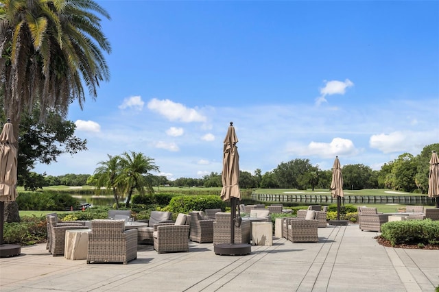 view of patio / terrace with an outdoor hangout area