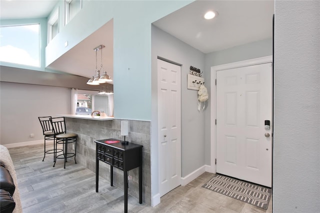 foyer featuring light hardwood / wood-style flooring