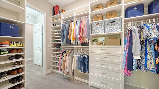 view of walk in closet