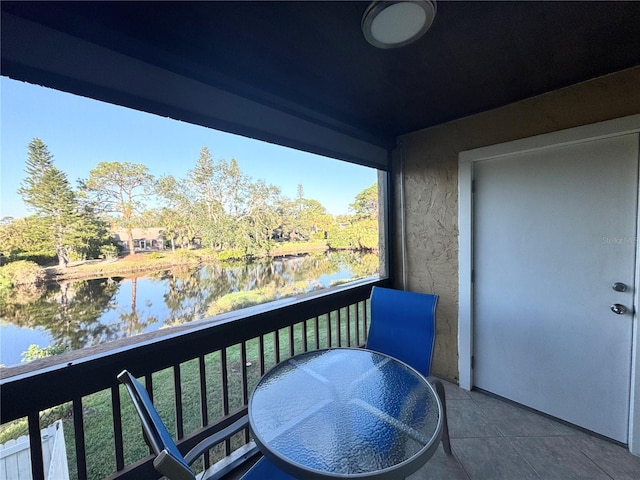 balcony with a water view