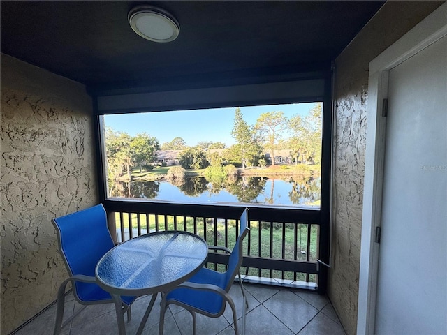 balcony with a water view