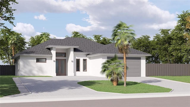 18040 Quincy Ave, Port Charlotte, FL 33948 - view of front of house featuring a front lawn and a garage