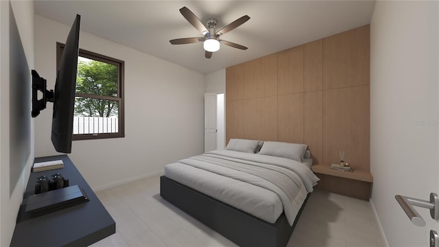 bedroom with ceiling fan