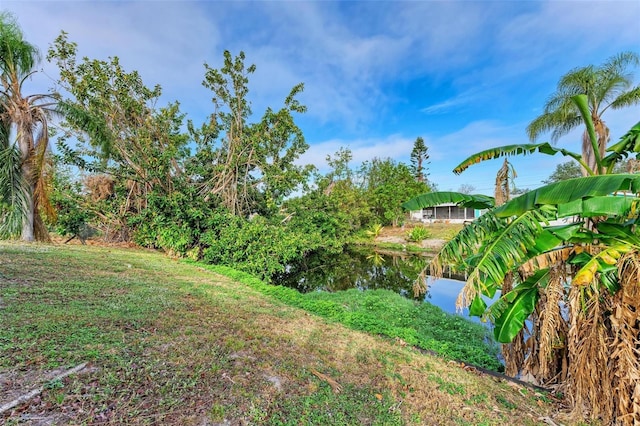 view of yard featuring a water view