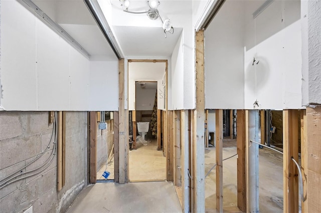 interior space with concrete floors and sink