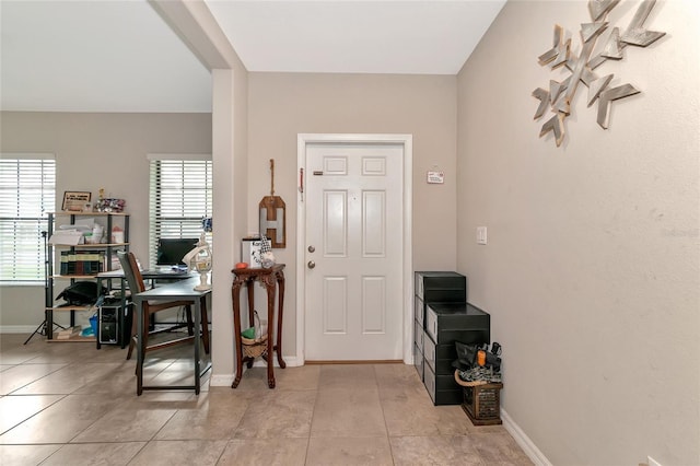 view of tiled entrance foyer