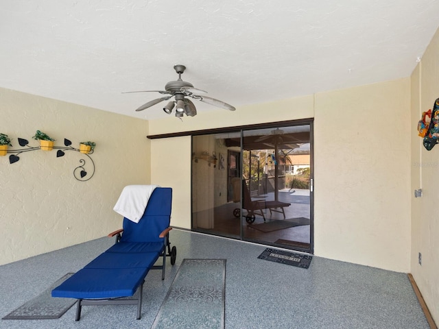 view of patio with ceiling fan