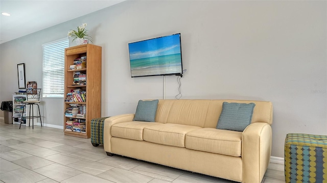 view of tiled living room