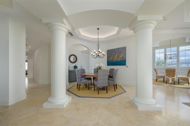 dining room featuring a notable chandelier