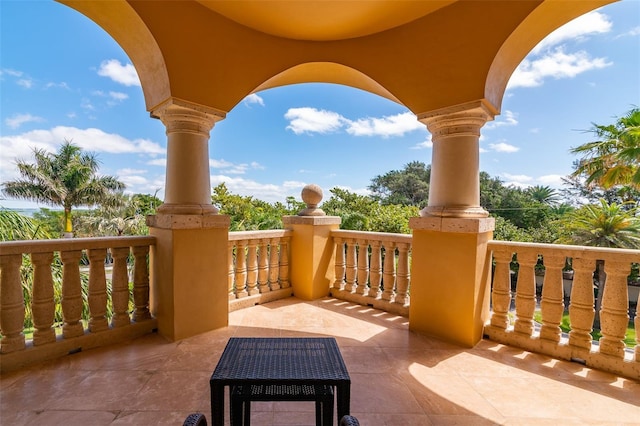 view of patio with a balcony