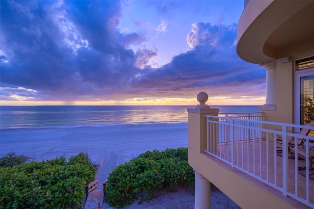 water view featuring a beach view