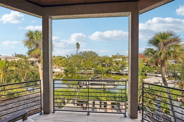 balcony with a water view