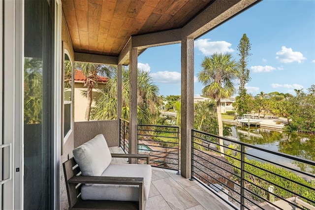 balcony with a water view