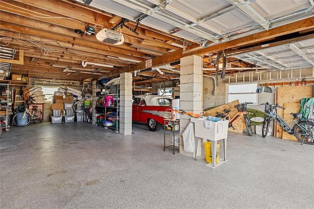 garage featuring a garage door opener