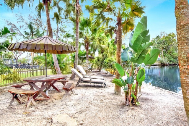 24120 Mink Rd, Astor, FL 32102 - view of patio featuring a water view
