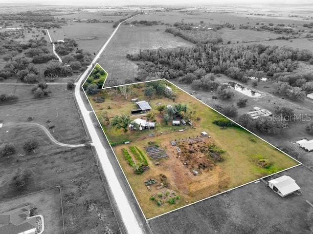 bird's eye view with a rural view