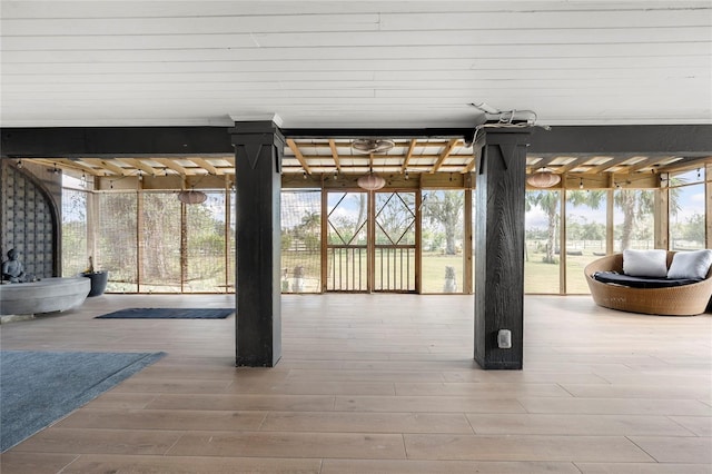 interior space with hardwood / wood-style flooring