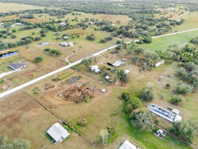 drone / aerial view with a rural view