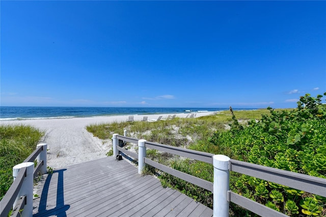 water view featuring a beach view