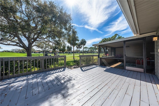 deck featuring a sunroom