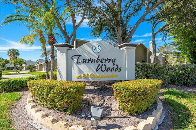 view of community sign