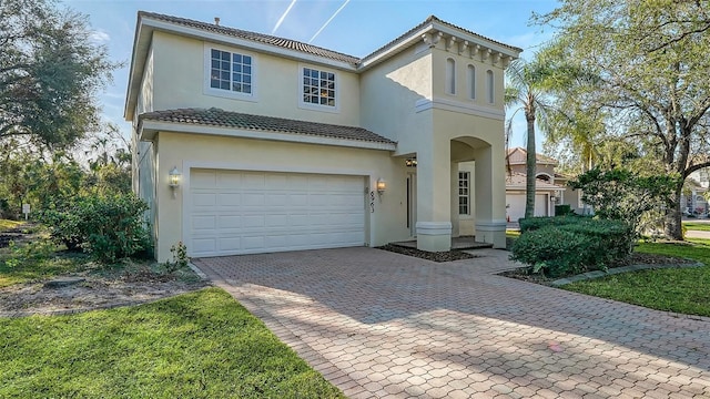 view of front of house with a garage