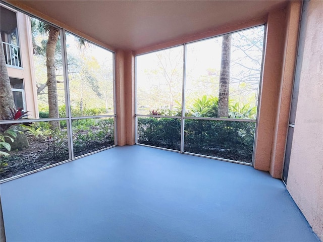 view of unfurnished sunroom