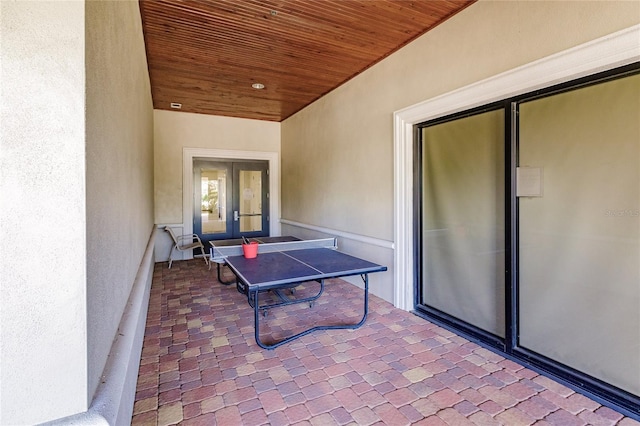 view of patio featuring french doors