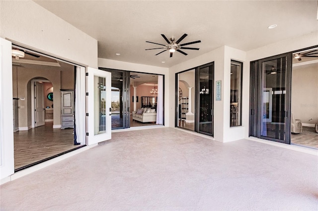 view of patio / terrace with ceiling fan