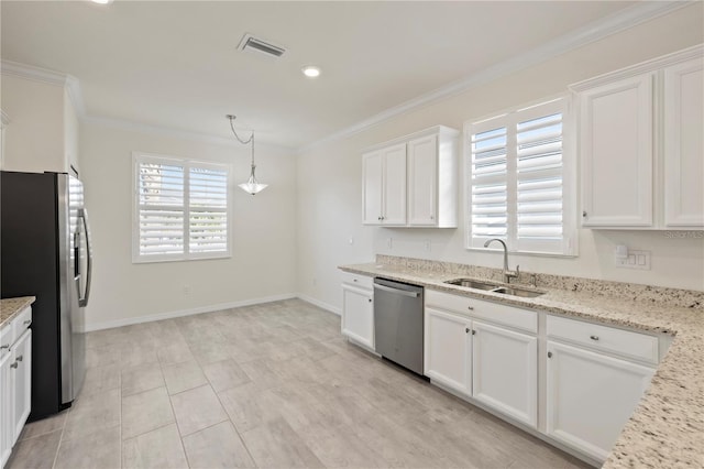 kitchen featuring white cabinets, sink, and appliances with stainless steel finishes