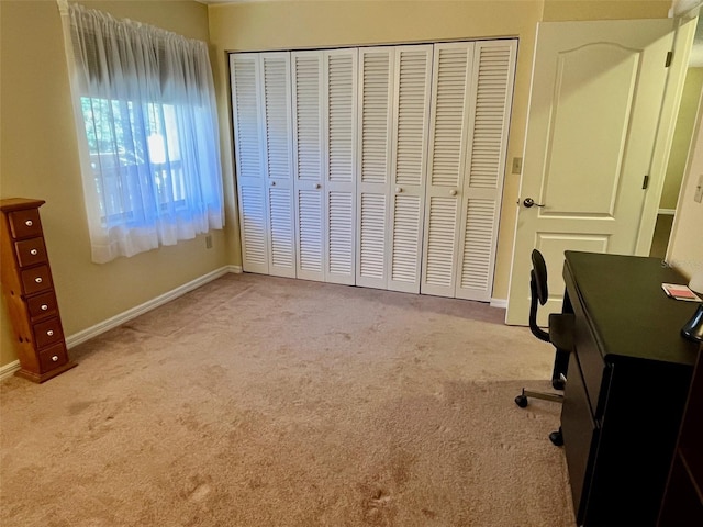 view of carpeted home office