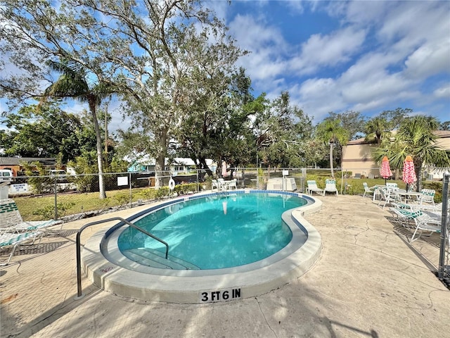 view of pool featuring a patio area