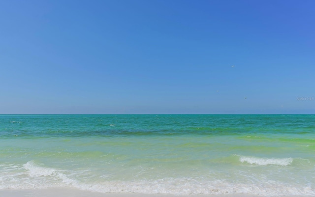 view of water feature featuring a beach view