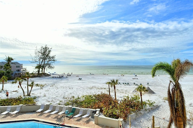 water view featuring a beach view