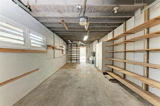 basement featuring plenty of natural light