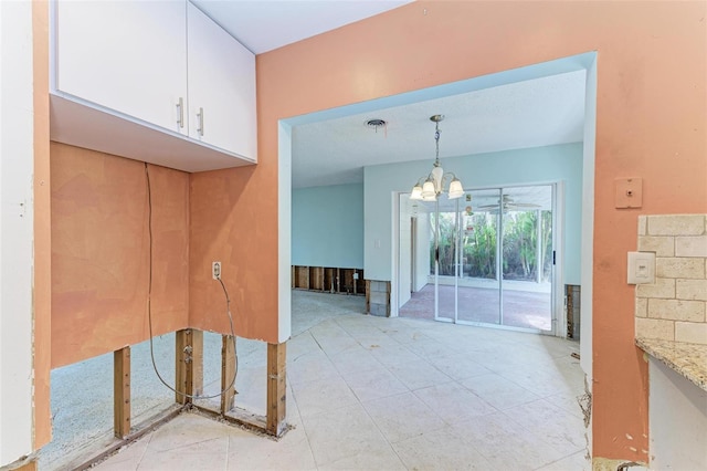 view of unfurnished dining area